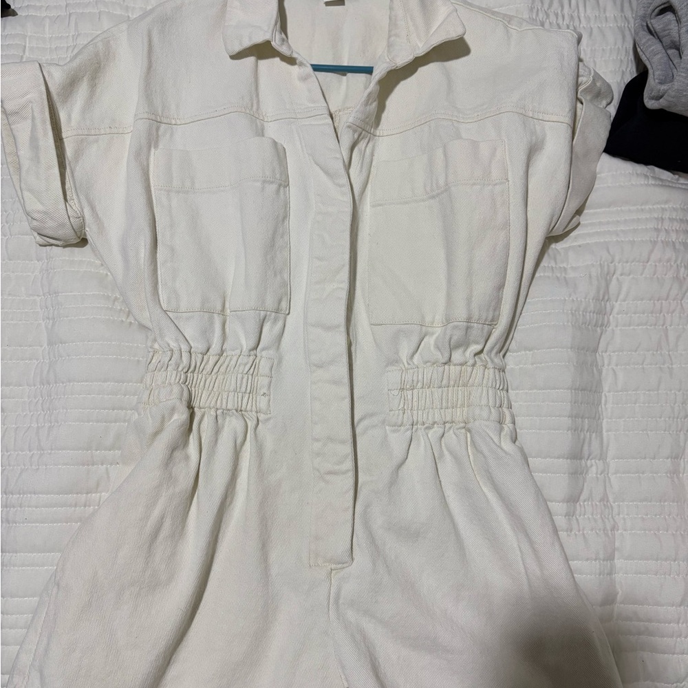 NanaMacs Ivory Short Sleeve Romper